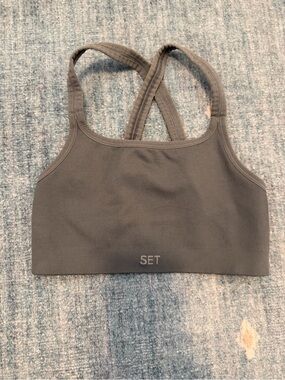 Set Active Women’s Gray Racerback Sports Bra